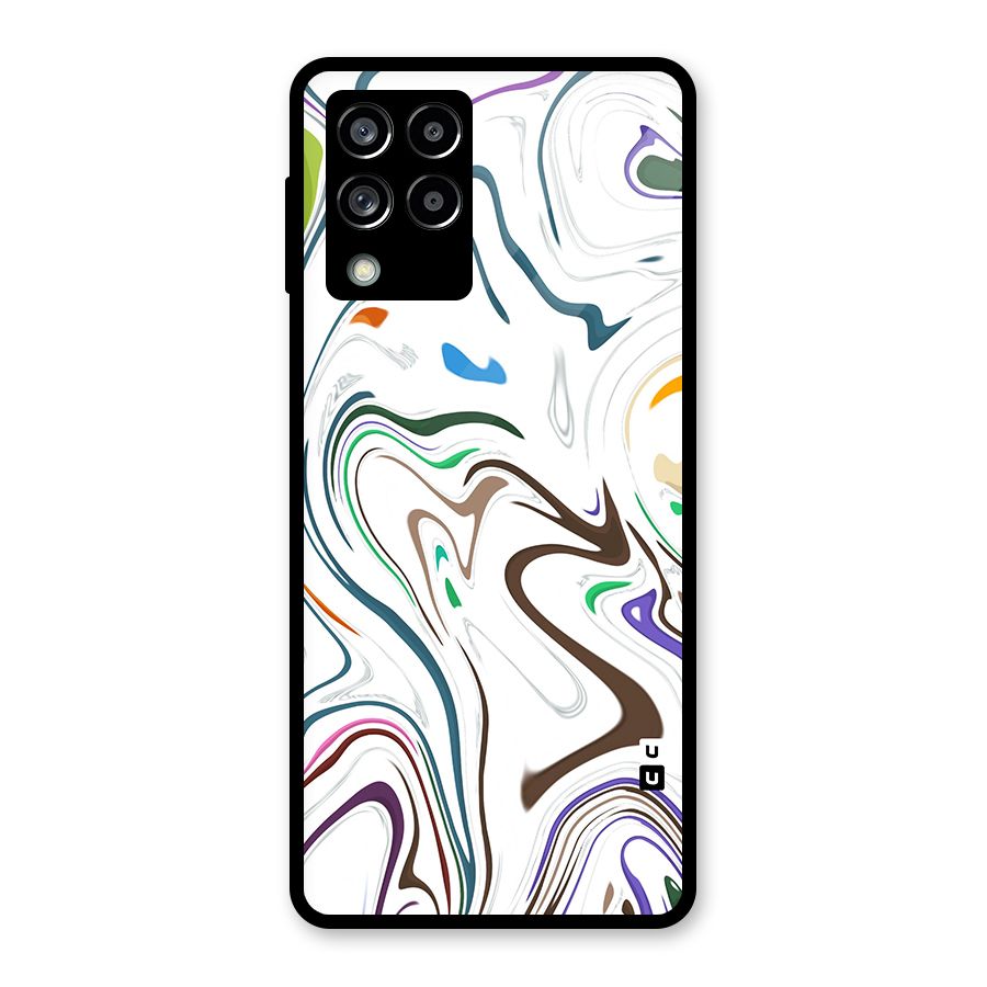 Marbled Printed Art Glass Back Case for Galaxy M53 5G