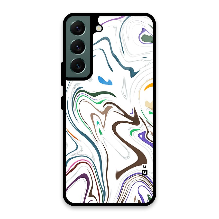 Marbled Printed Art Glass Back Case for Galaxy S22 5G