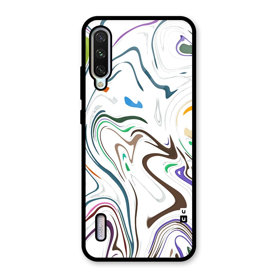 Marbled Printed Art Glass Back Case for Mi A3