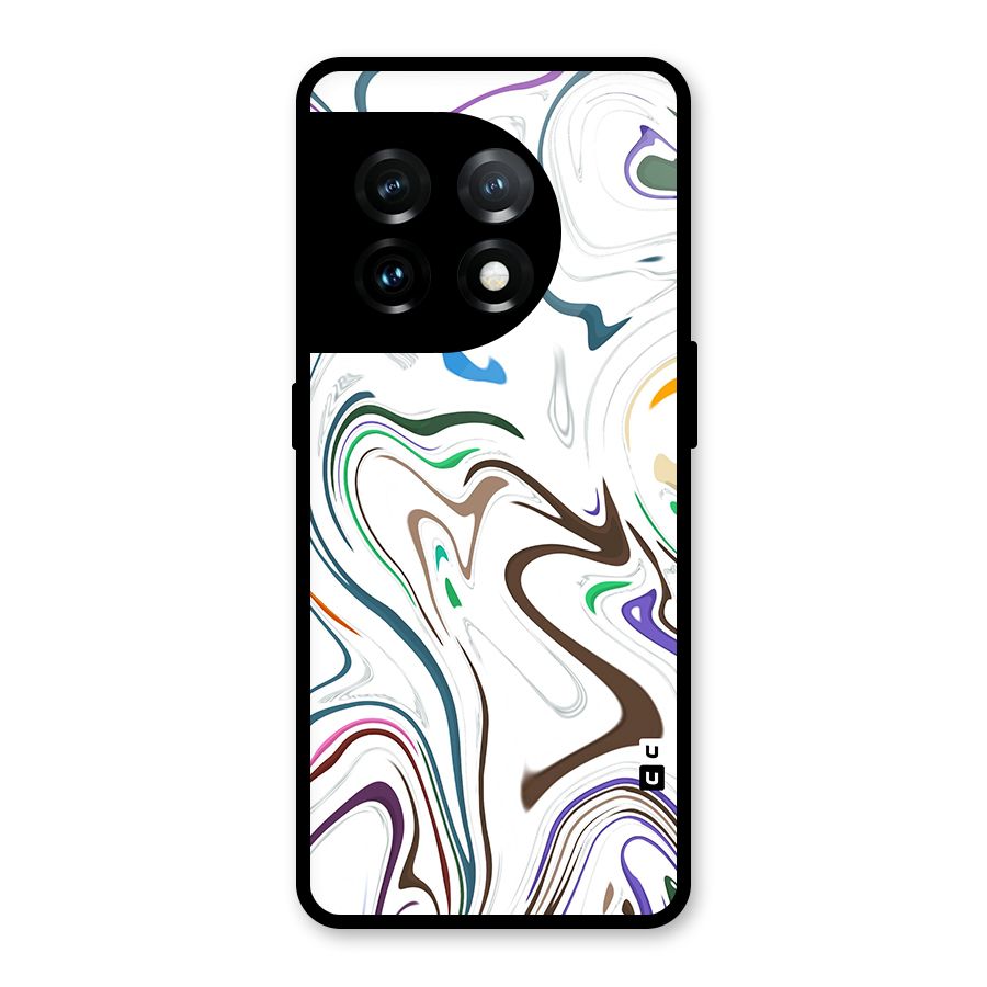 Marbled Printed Art Glass Back Case for OnePlus 11