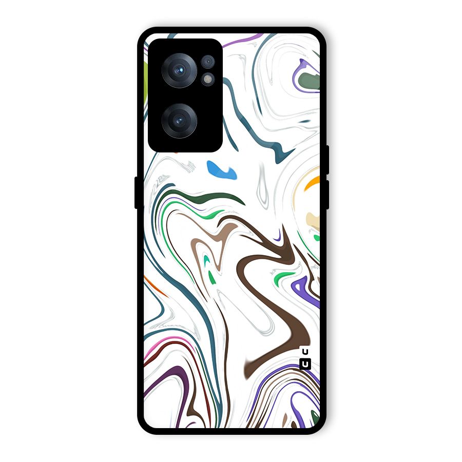 Marbled Printed Art Glass Back Case for OnePlus Nord CE 2 5G