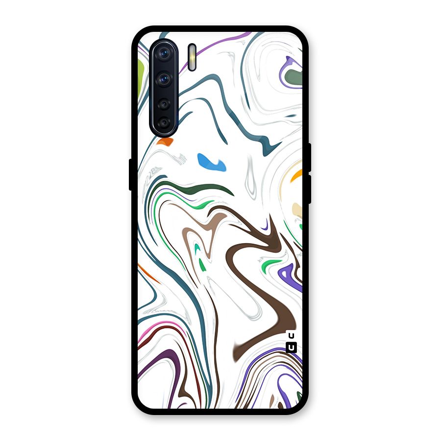 Marbled Printed Art Glass Back Case for Oppo F15