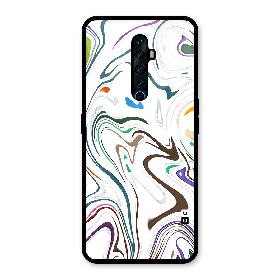 Marbled Printed Art Glass Back Case for Oppo Reno2 F