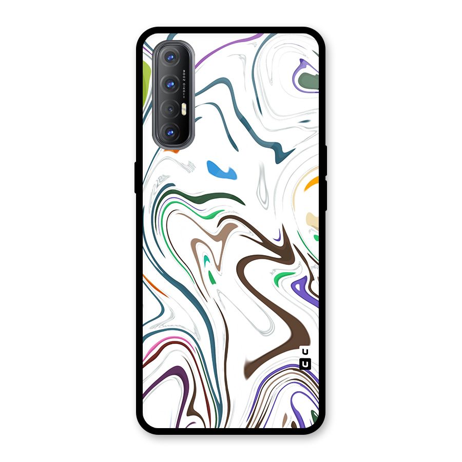 Marbled Printed Art Glass Back Case for Oppo Reno3 Pro
