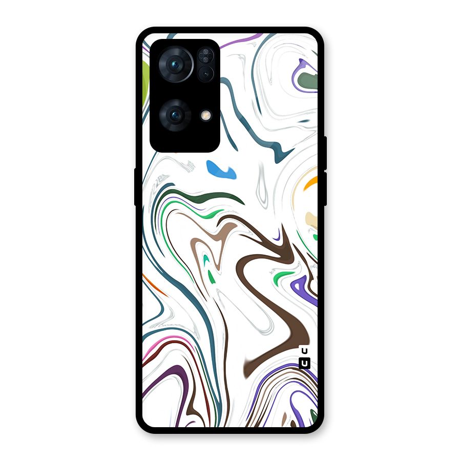 Marbled Printed Art Glass Back Case for Oppo Reno7 Pro 5G