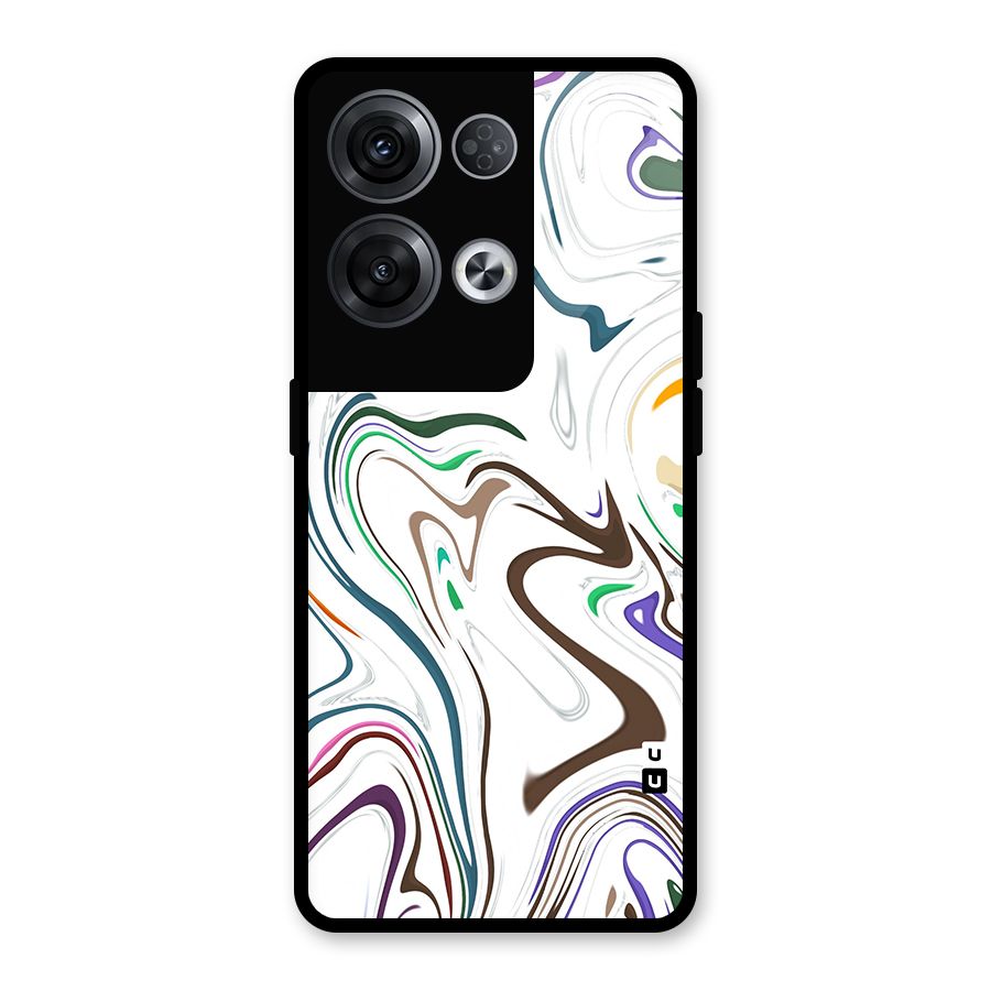 Marbled Printed Art Glass Back Case for Oppo Reno8 Pro 5G