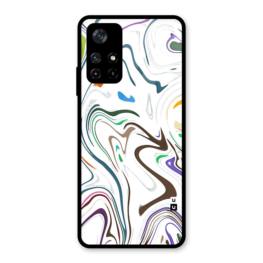 Marbled Printed Art Glass Back Case for Poco M4 Pro 5G