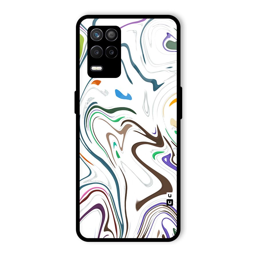 Marbled Printed Art Glass Back Case for Realme 8 5G