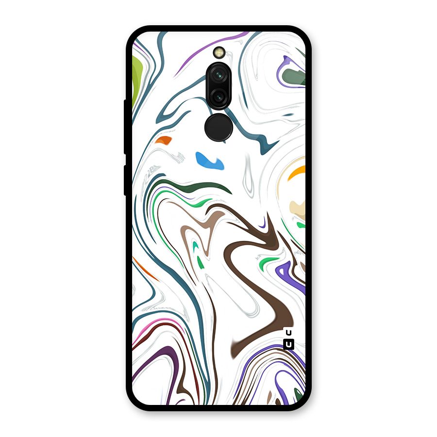 Marbled Printed Art Glass Back Case for Redmi 8