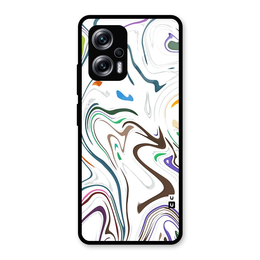 Marbled Printed Art Glass Back Case for Redmi K50i