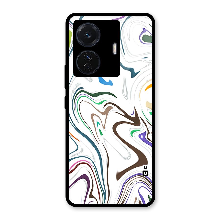 Marbled Printed Art Glass Back Case for Vivo T1 Pro