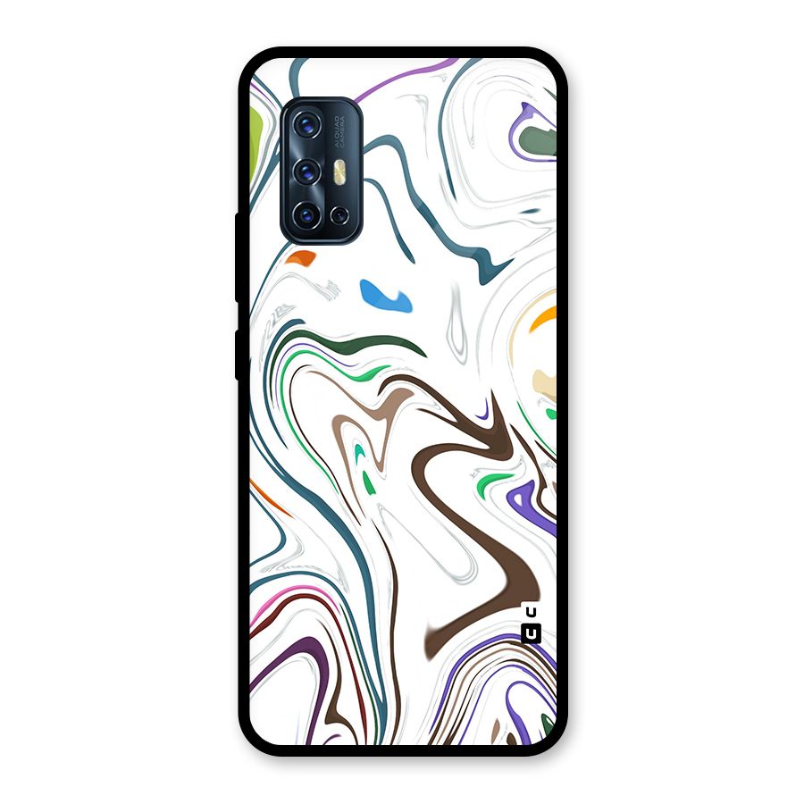Marbled Printed Art Glass Back Case for Vivo V17
