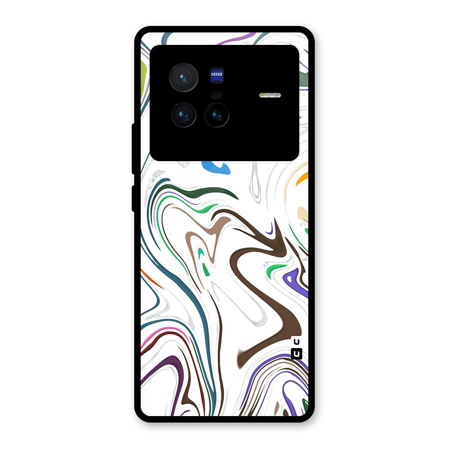 Marbled Printed Art Glass Back Case for Vivo X80