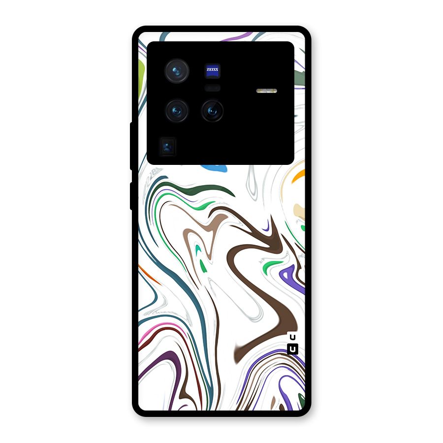 Marbled Printed Art Glass Back Case for Vivo X80 Pro