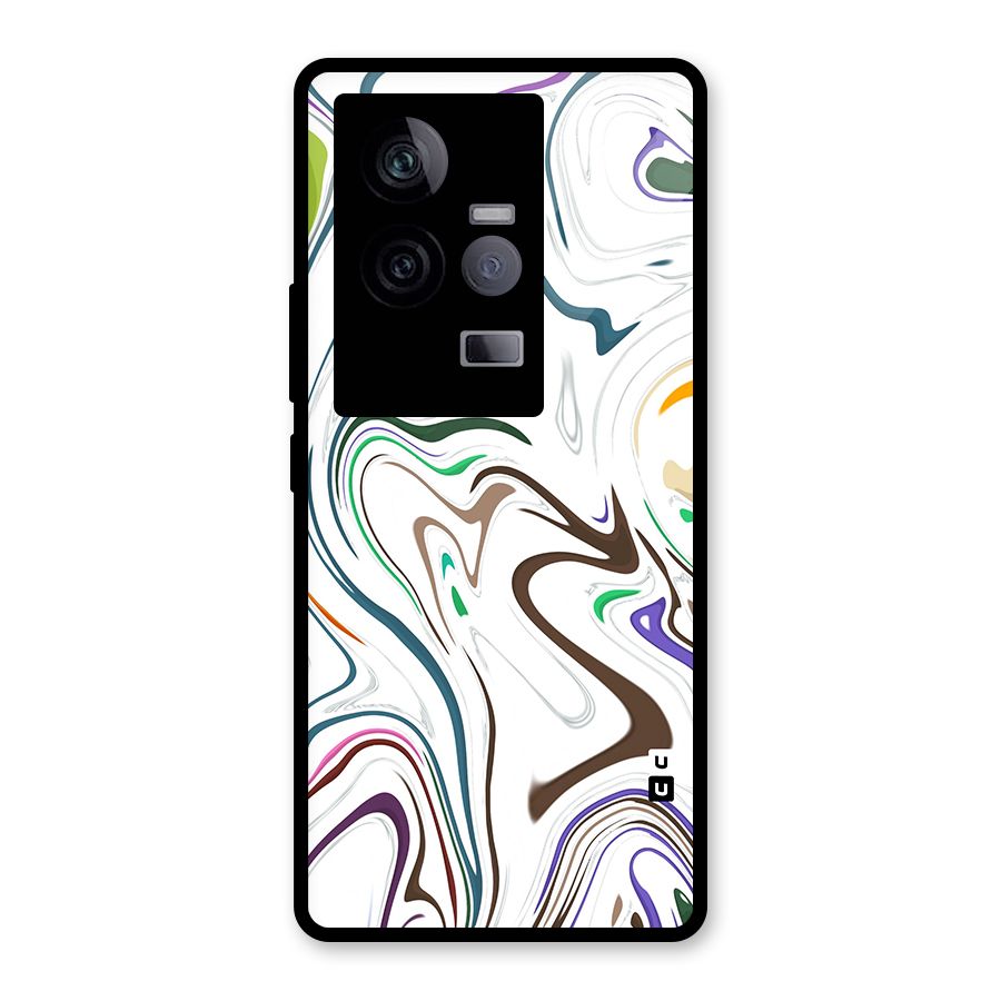 Marbled Printed Art Glass Back Case for Vivo iQOO 11 5G