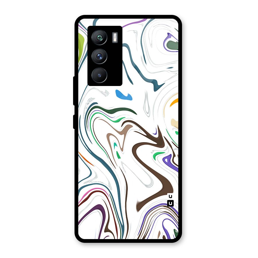 Marbled Printed Art Glass Back Case for Vivo iQOO 9 SE