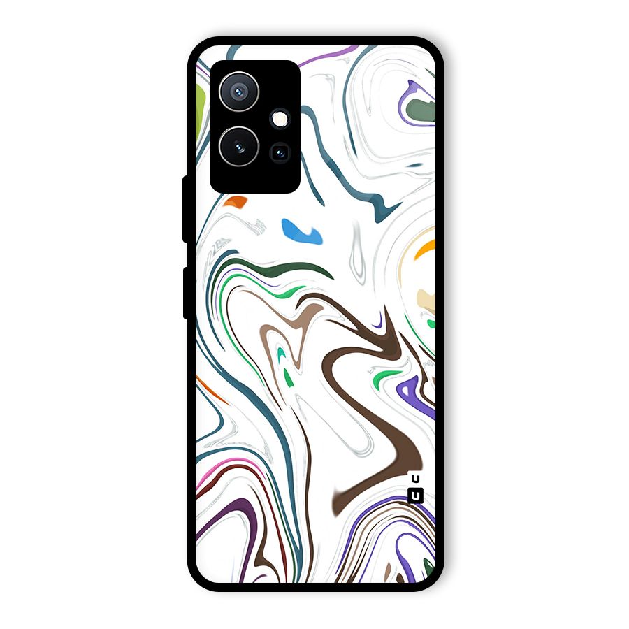 Marbled Printed Art Glass Back Case for Vivo iQOO Z6
