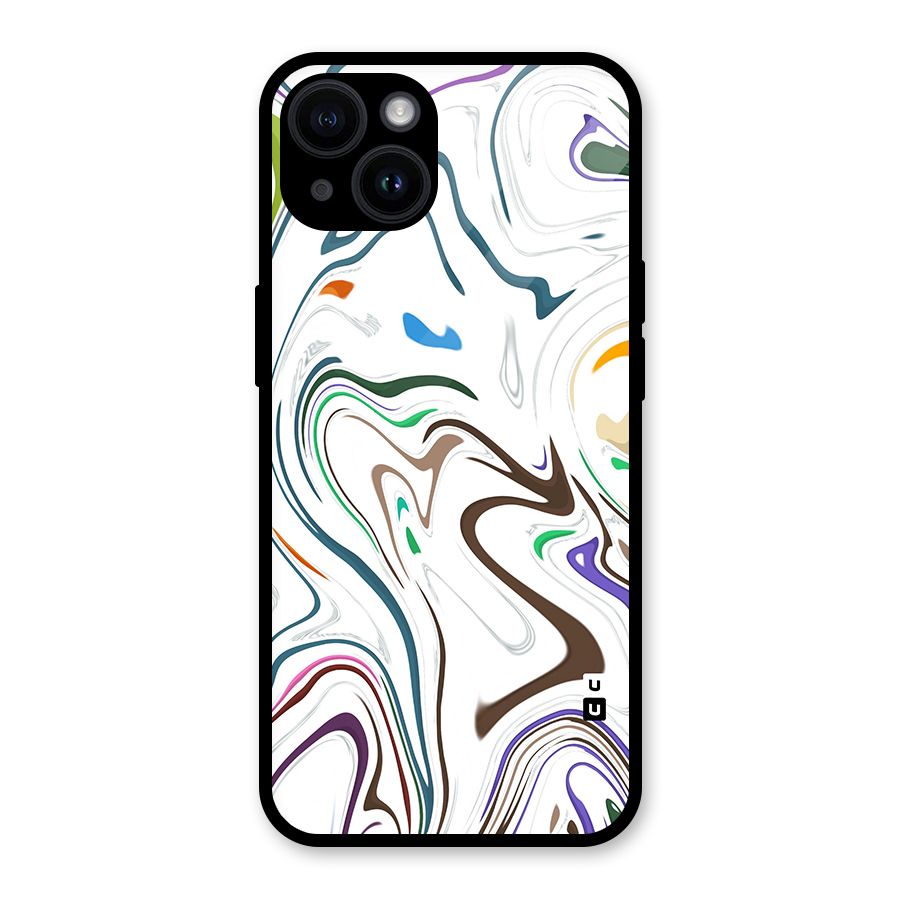 Marbled Printed Art Glass Back Case for iPhone 14