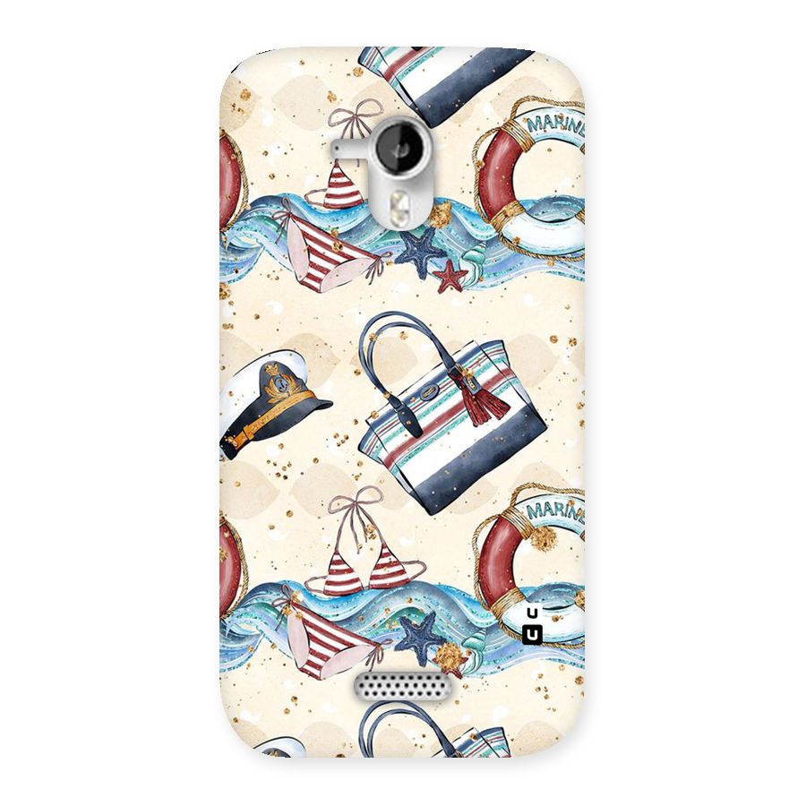 Marine Bag Design Back Case for Micromax Canvas HD A116