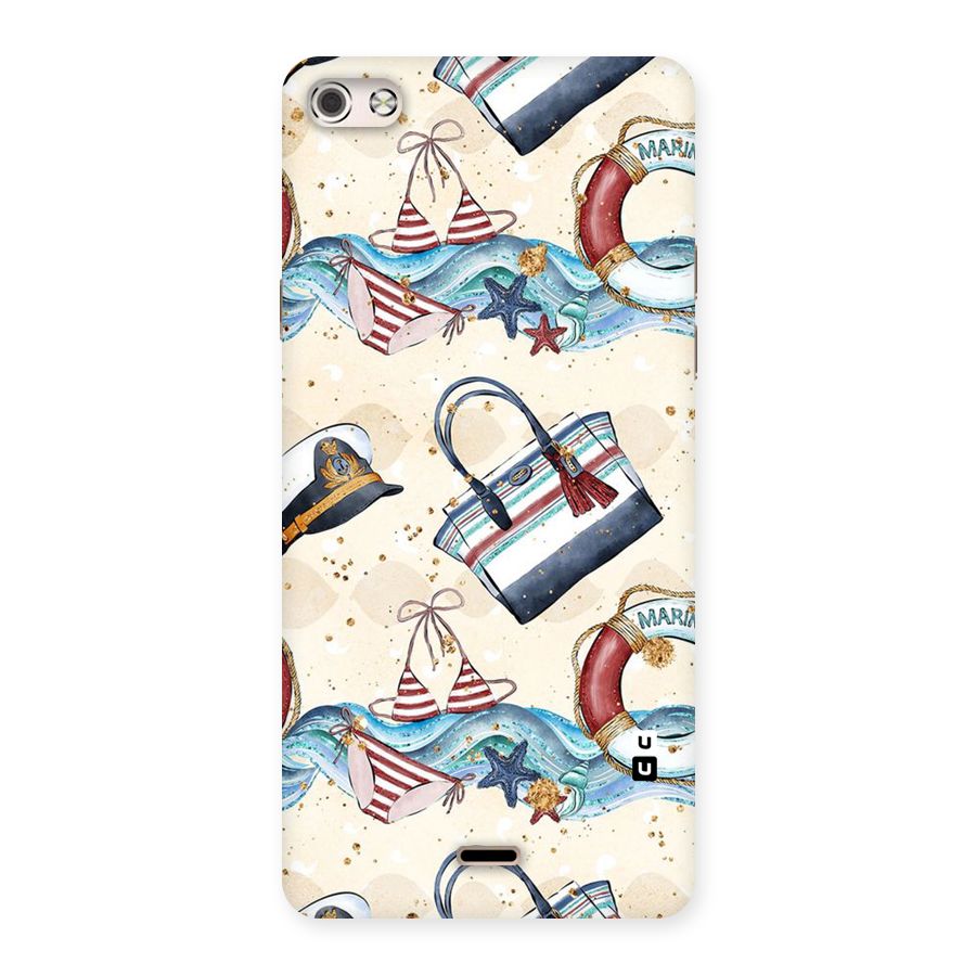 Marine Bag Design Back Case for Micromax Canvas Silver 5