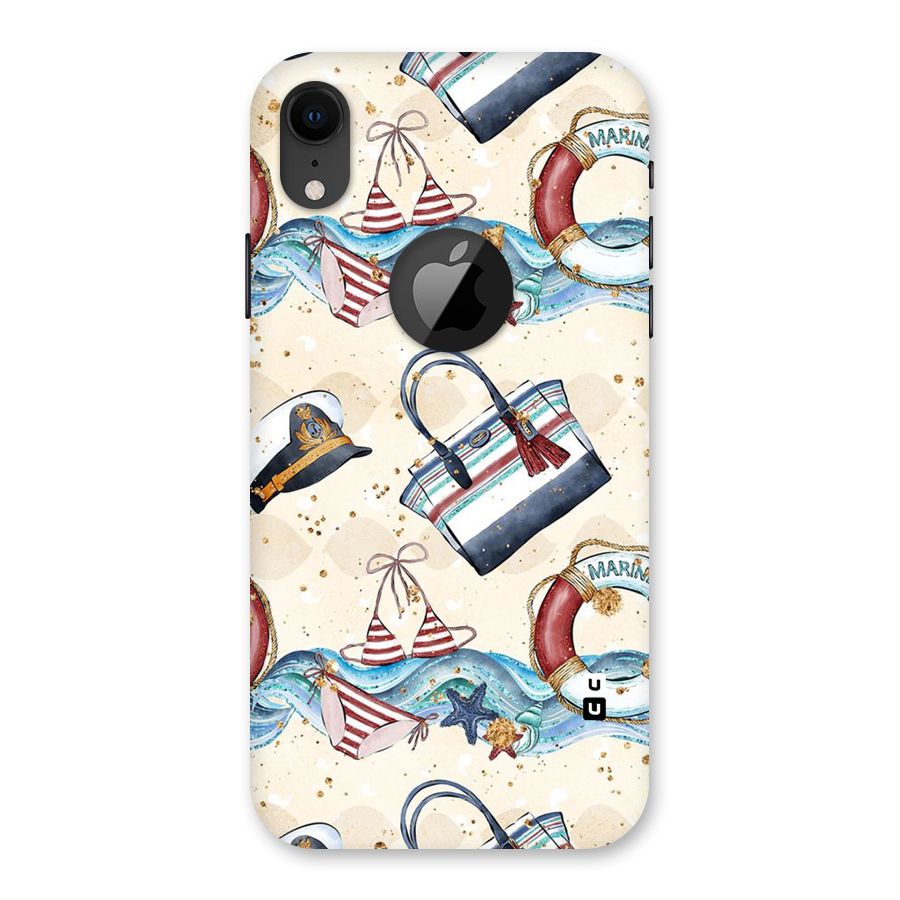 Marine Bag Design Back Case for iPhone XR Logo Cut
