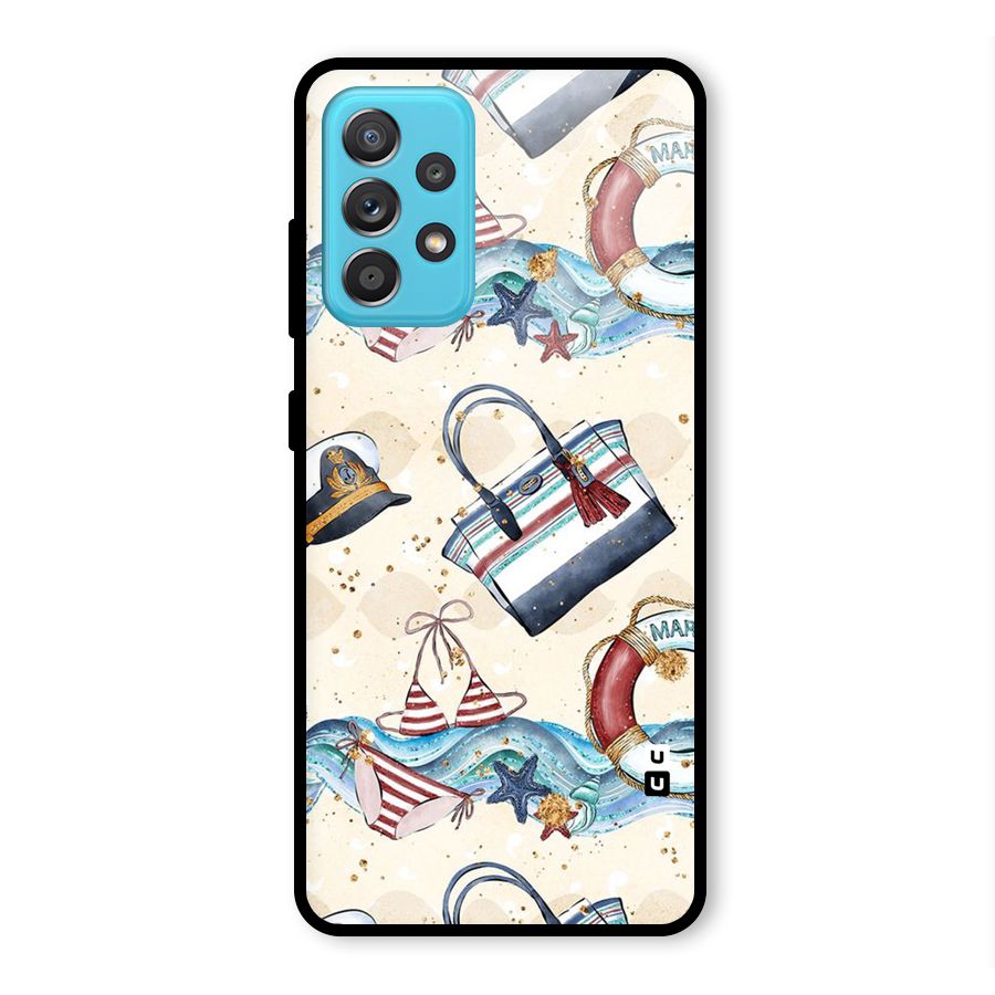 Marine Bag Design Glass Back Case for Galaxy A52s 5G