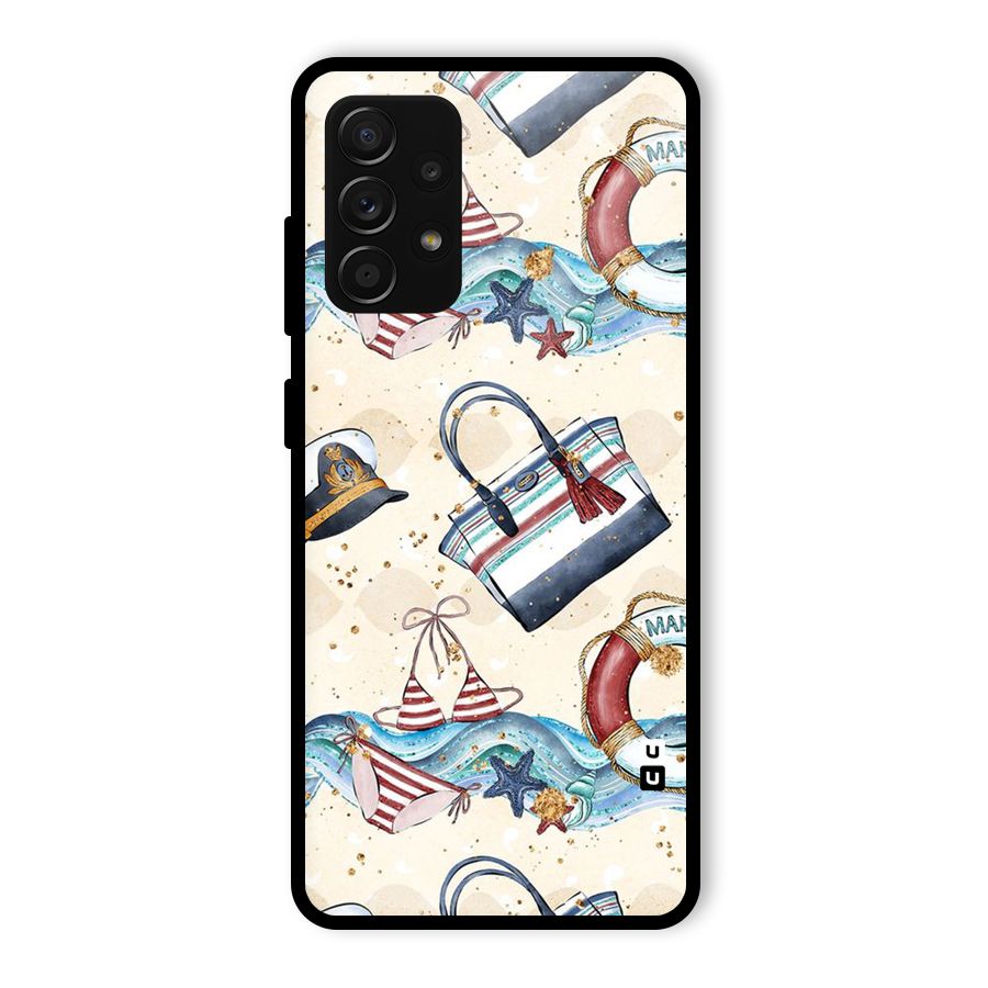Marine Bag Design Glass Back Case for Galaxy A53 5G