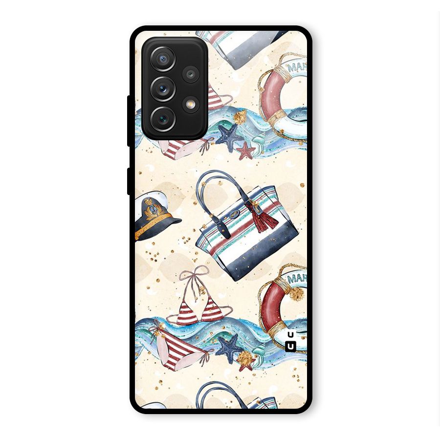 Marine Bag Design Glass Back Case for Galaxy A72