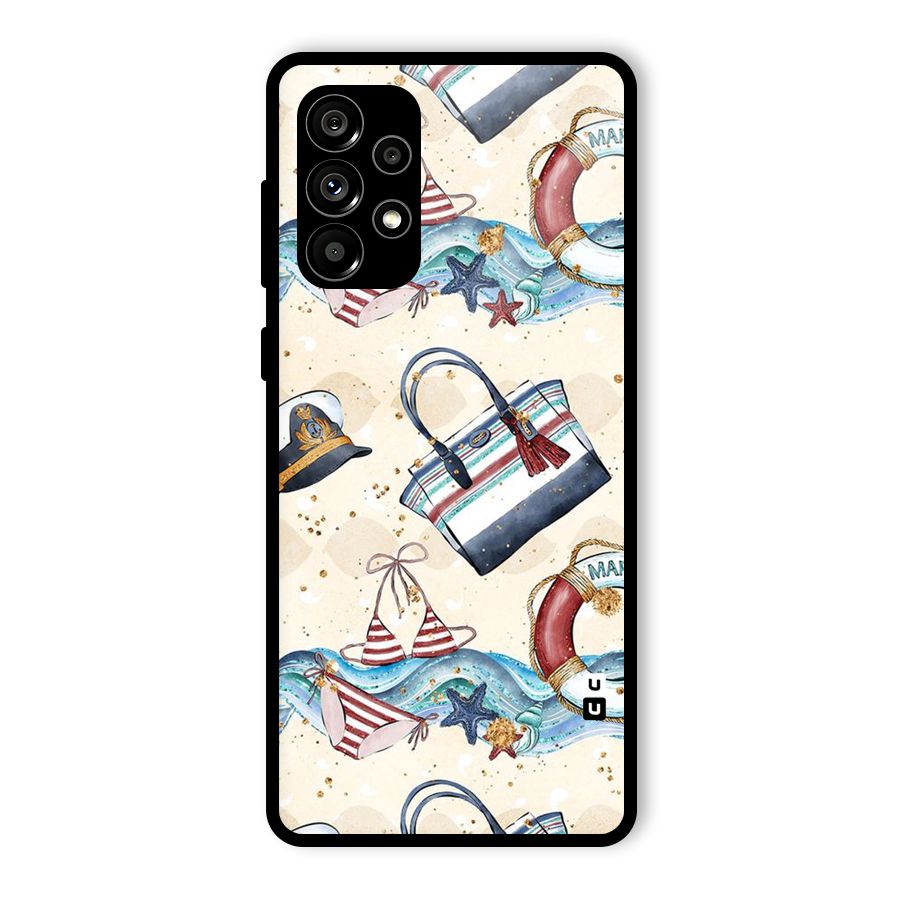 Marine Bag Design Glass Back Case for Galaxy A73 5G