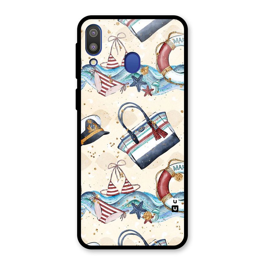 Marine Bag Design Glass Back Case for Galaxy M20