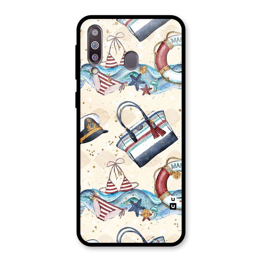Marine Bag Design Glass Back Case for Galaxy M30