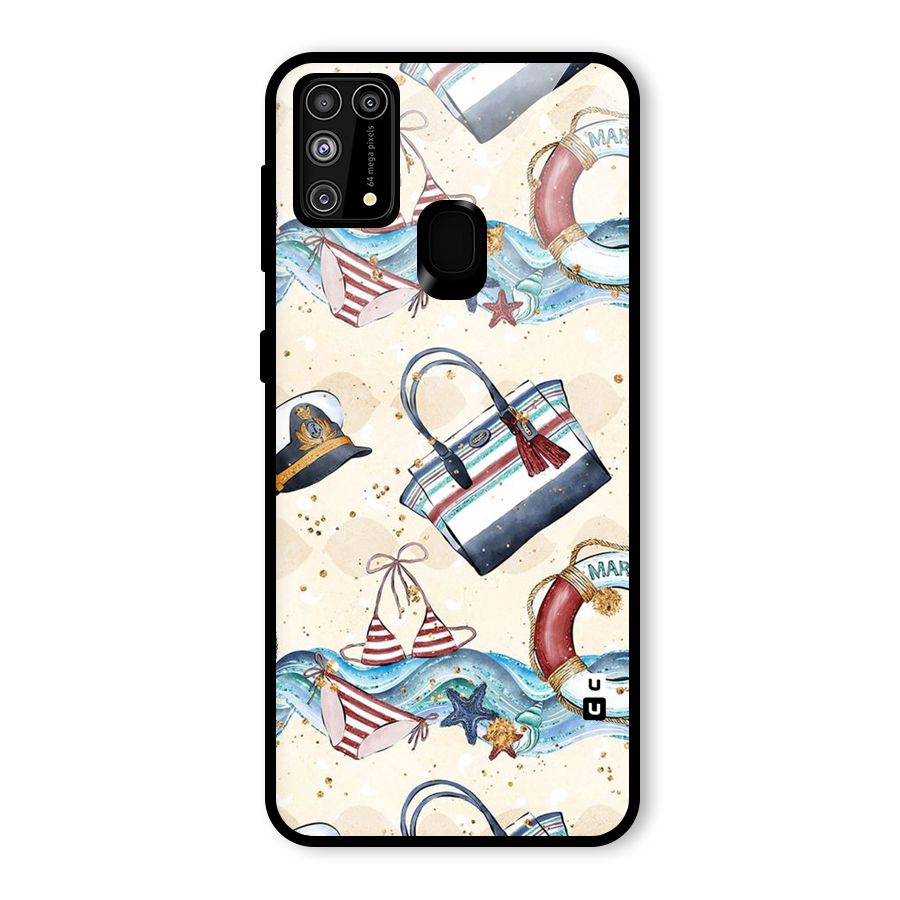 Marine Bag Design Glass Back Case for Galaxy M31