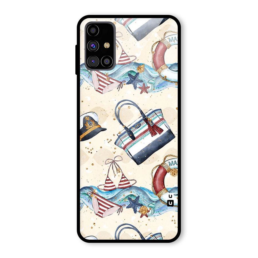 Marine Bag Design Glass Back Case for Galaxy M31s
