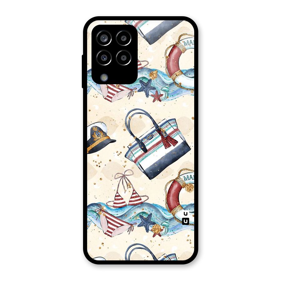 Marine Bag Design Glass Back Case for Galaxy M33