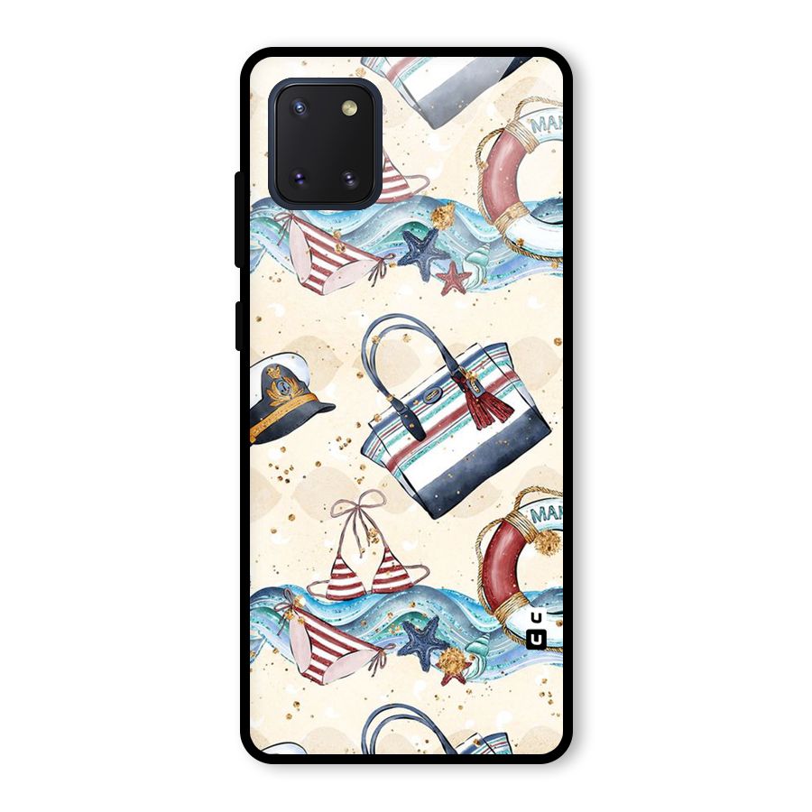 Marine Bag Design Glass Back Case for Galaxy Note 10 Lite