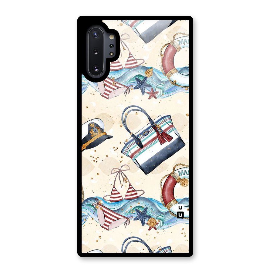 Marine Bag Design Glass Back Case for Galaxy Note 10 Plus