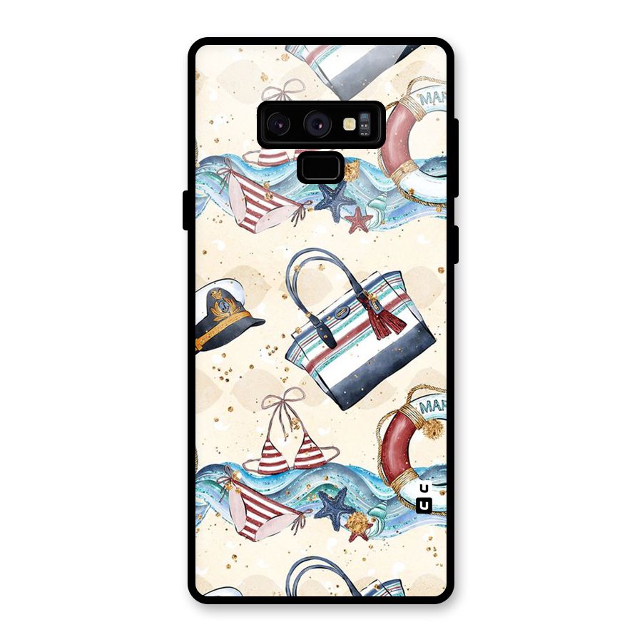 Marine Bag Design Glass Back Case for Galaxy Note 9