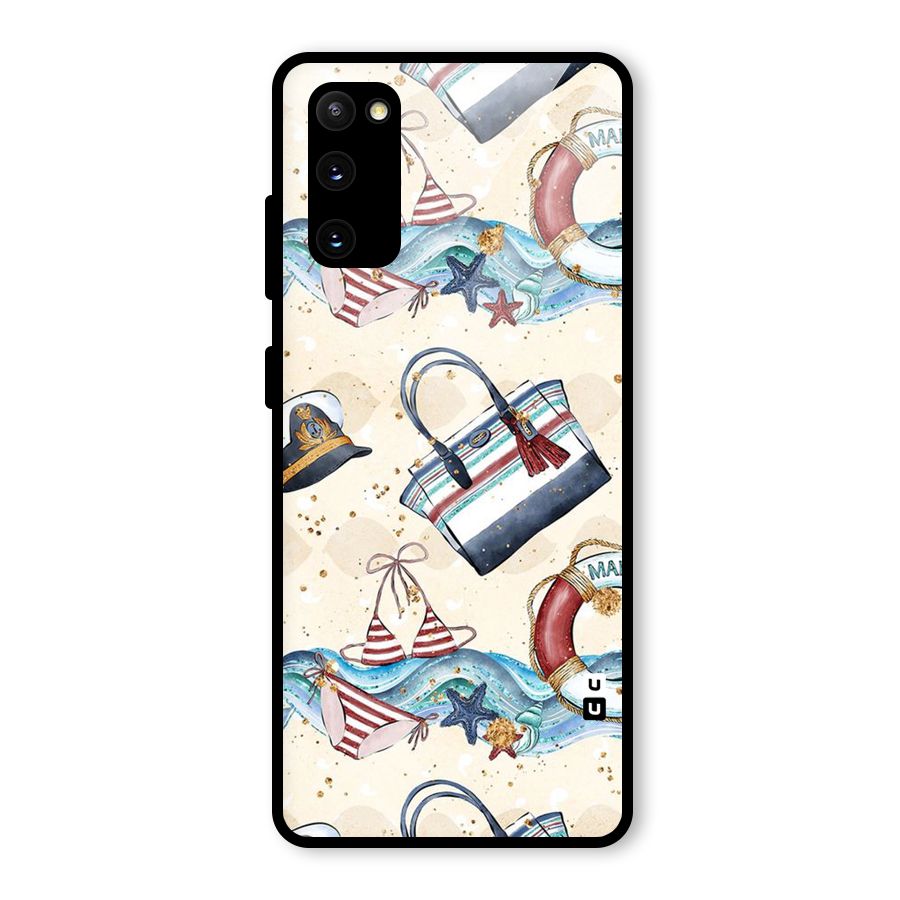 Marine Bag Design Glass Back Case for Galaxy S20 FE 5G