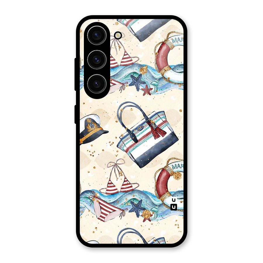 Marine Bag Design Glass Back Case for Galaxy S23
