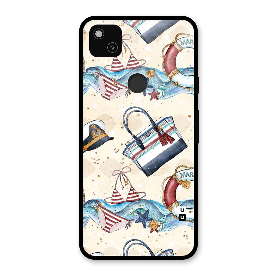 Marine Bag Design Glass Back Case for Google Pixel 4a
