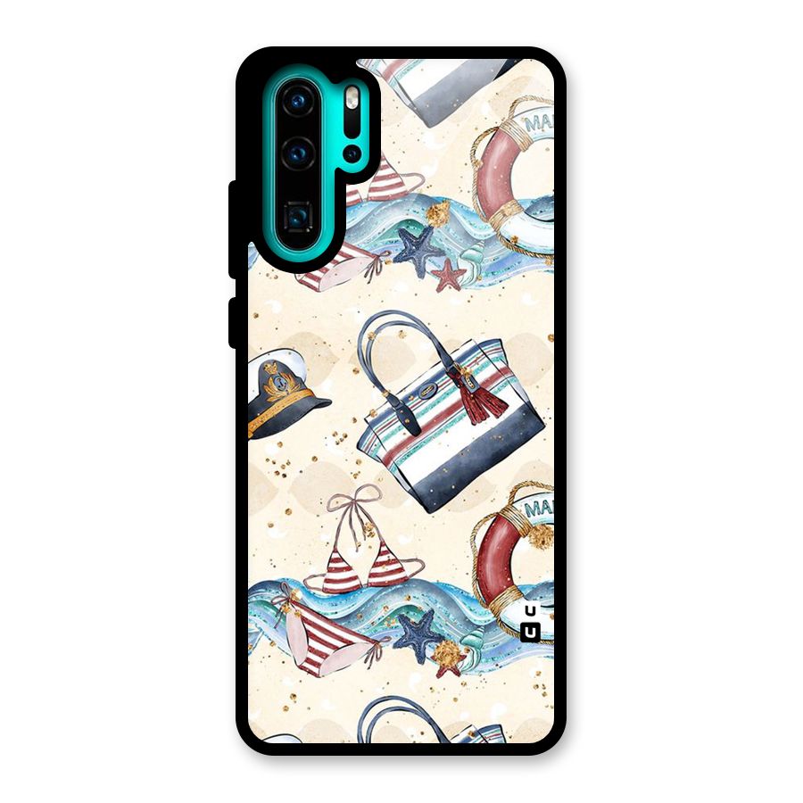 Marine Bag Design Glass Back Case for Huawei P30 Pro