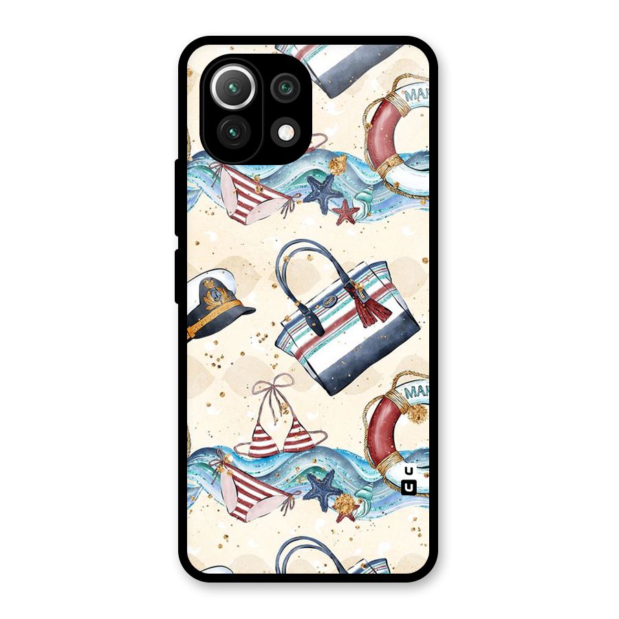 Marine Bag Design Glass Back Case for Mi 11 Lite NE 5G