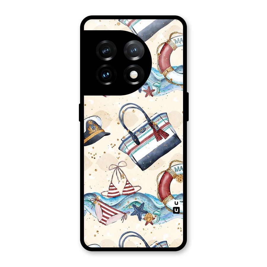 Marine Bag Design Glass Back Case for OnePlus 11