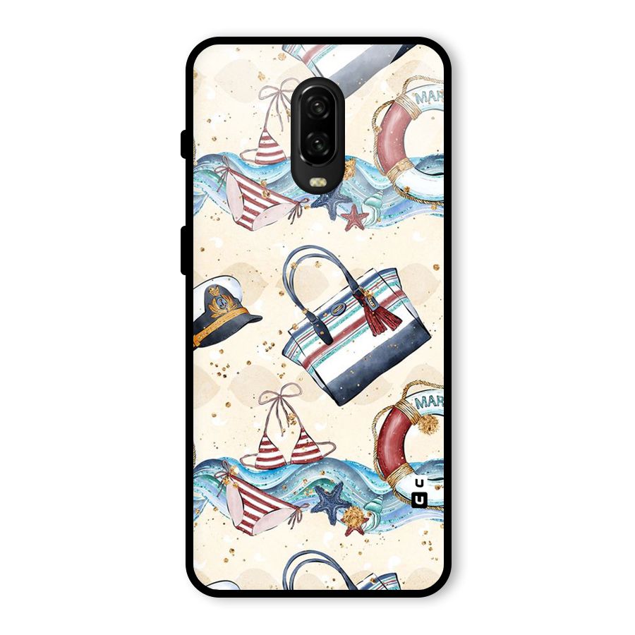 Marine Bag Design Glass Back Case for OnePlus 6T