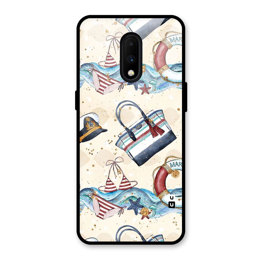 Marine Bag Design Glass Back Case for OnePlus 7