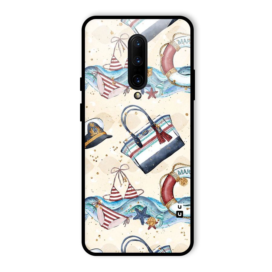 Marine Bag Design Glass Back Case for OnePlus 7 Pro