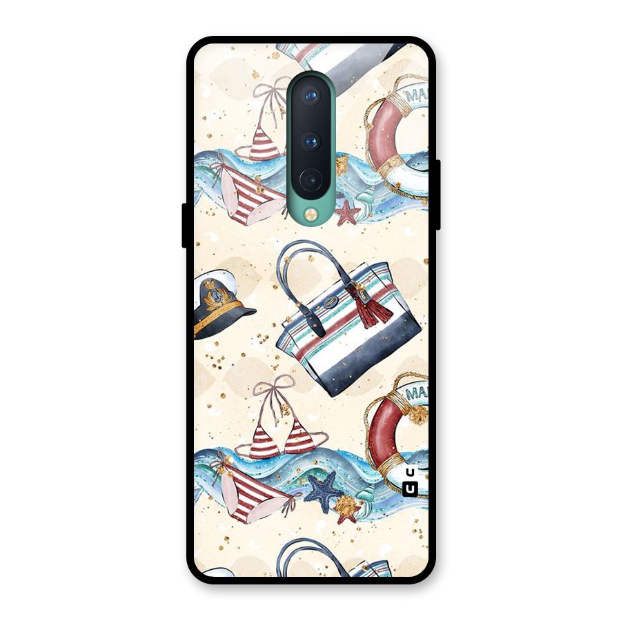 Marine Bag Design Glass Back Case for OnePlus 8