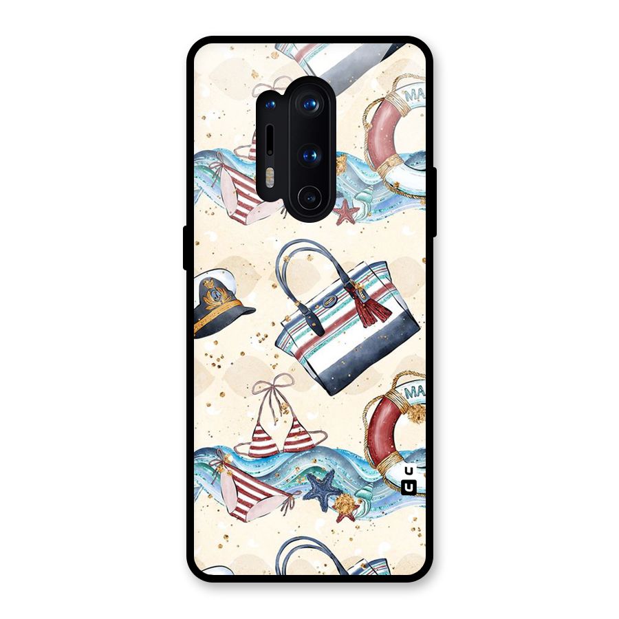 Marine Bag Design Glass Back Case for OnePlus 8 Pro