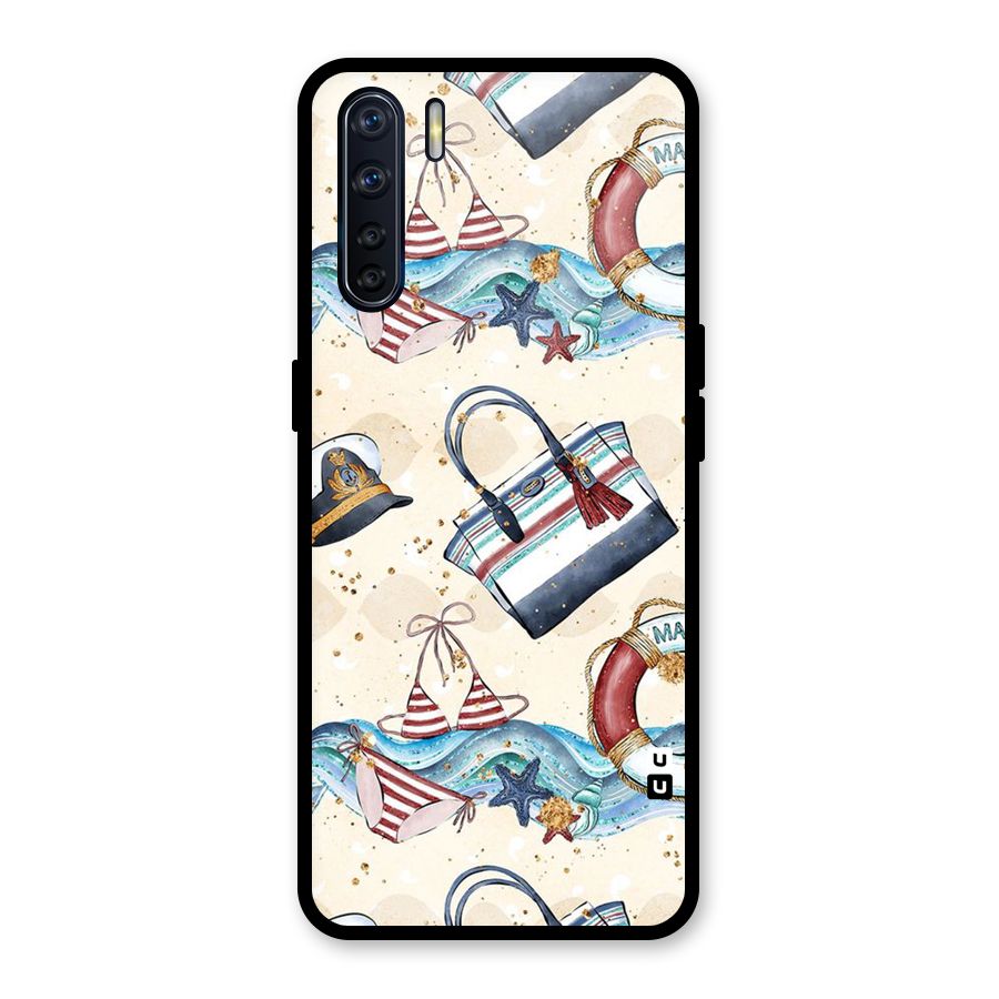 Marine Bag Design Glass Back Case for Oppo F15
