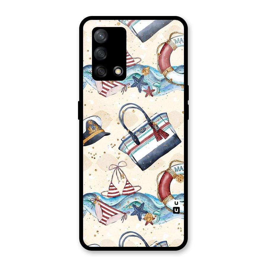 Marine Bag Design Glass Back Case for Oppo F19
